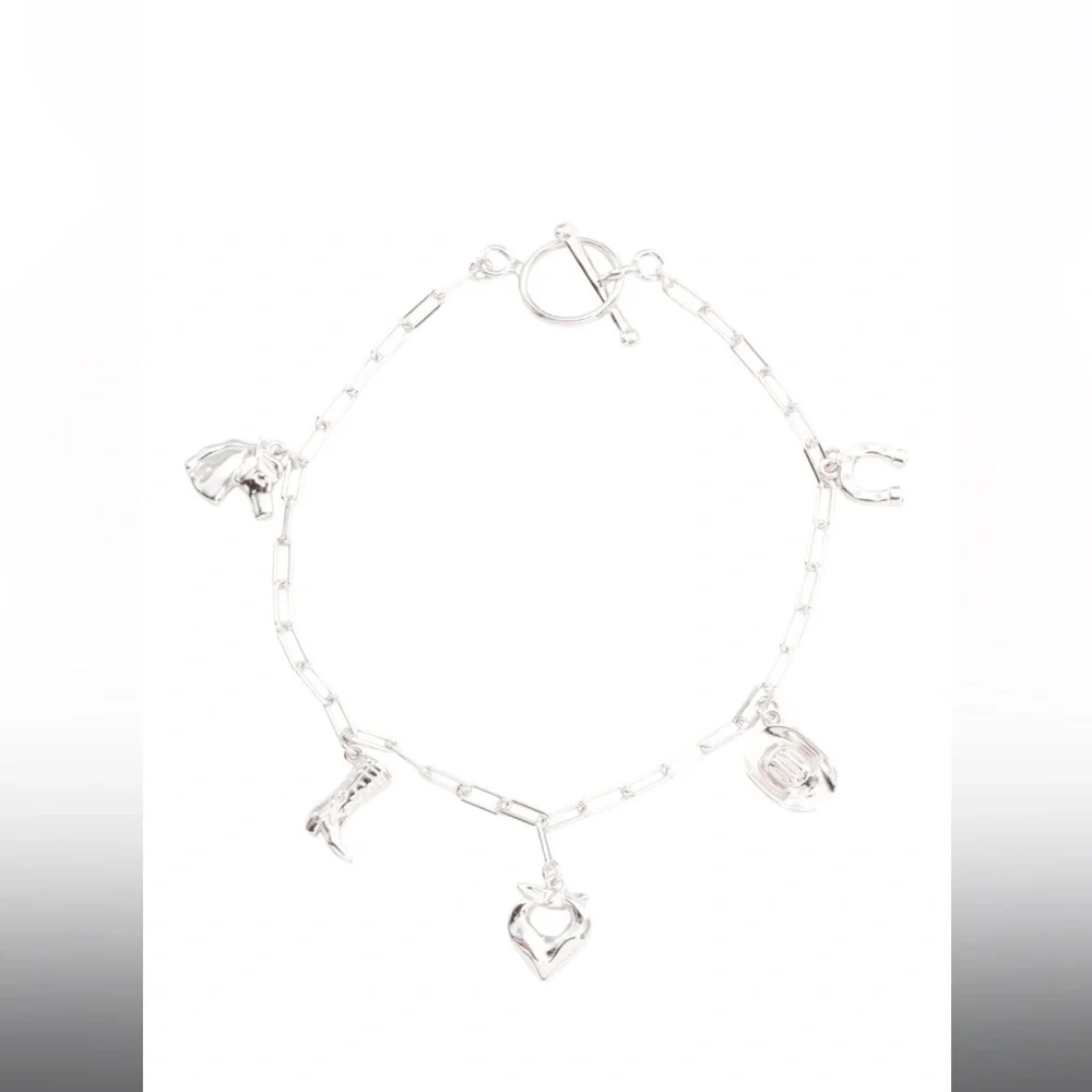 Milor Sterling Silver Western Charm Bracelet with 5 Charms